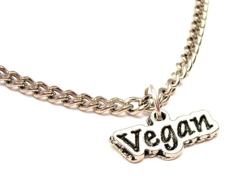 women's necklaces with unique lock design -Vegan Single Charm Necklace