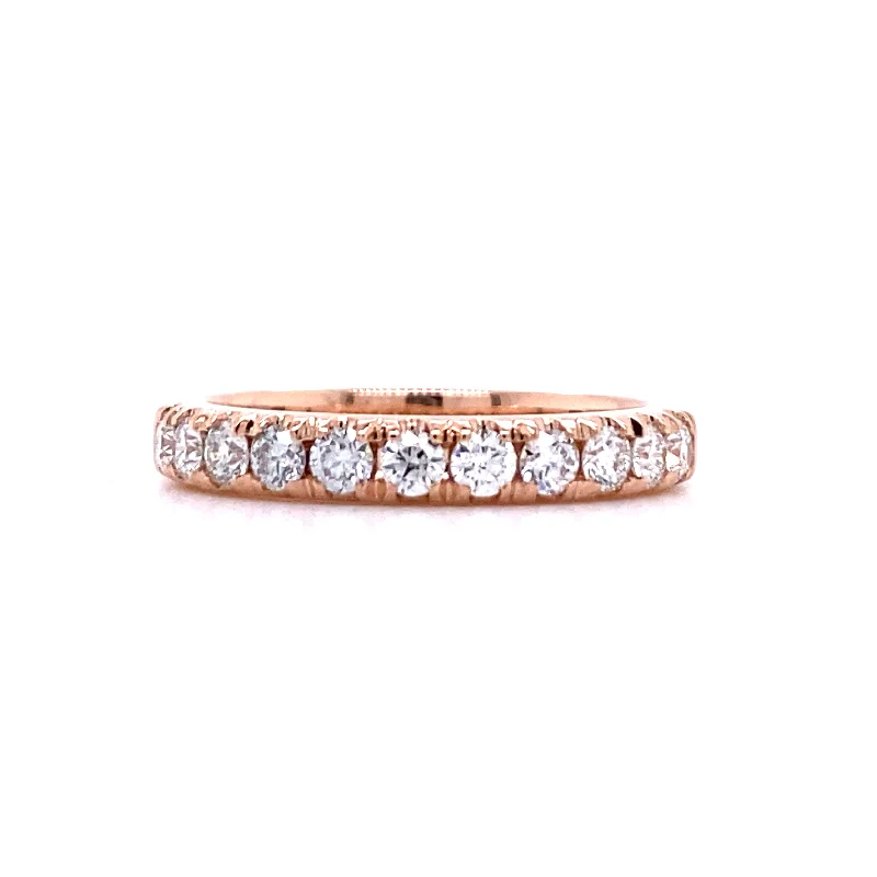 engagement rings with emerald cut -Diamond Wedding/Anniversary Band in Rose Gold by B&C