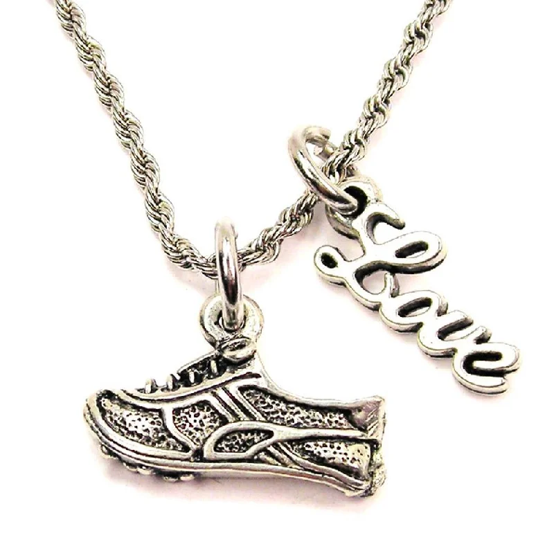 women's necklaces with heart and arrow -Cleat 20" Chain Necklace With Cursive Love Accent