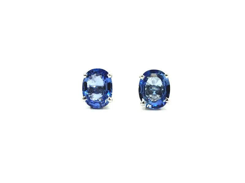 women's earrings vintage diamond -Ceylon Sapphire Stud / Item code: ER 8