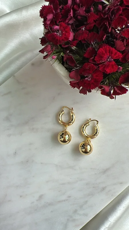 women's earrings for bridesmaids -Elva ball drop earrings