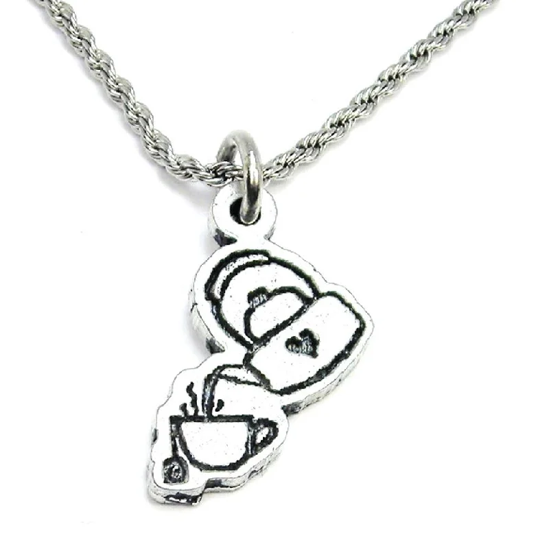 women's necklaces with flower design -Adorable Tea Kettle Single Charm Necklace