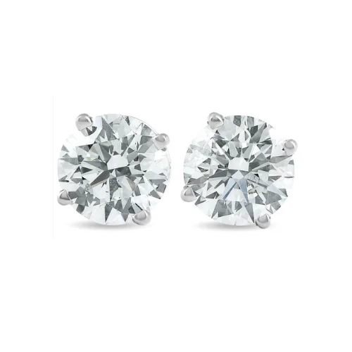 women's earrings with antique finish -Lab Diamond Stud Earrings