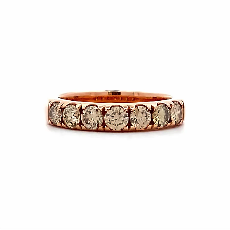 engagement rings vintage -Champagne Diamond Wedding/Anniversary Band in Rose Gold by B&C