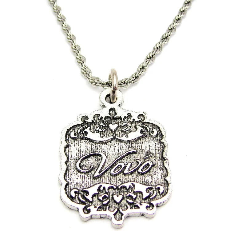 women's necklaces with pearl pendant -Vovo Victorian Scroll Single Charm Necklace