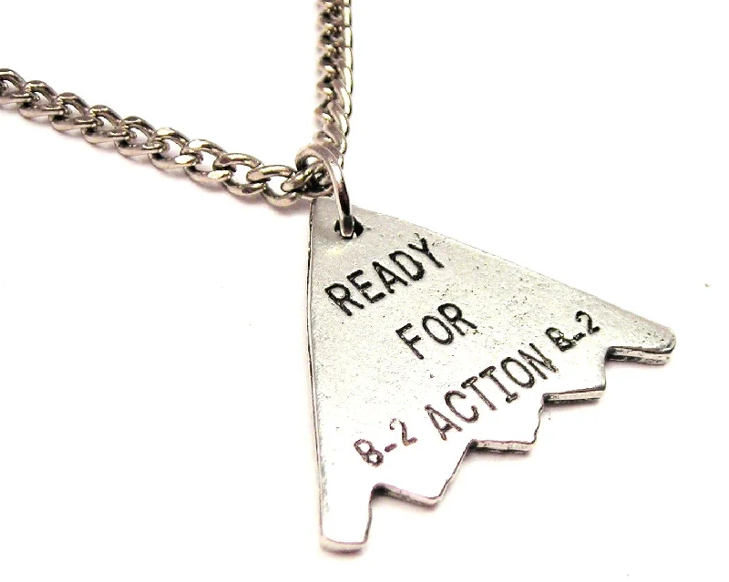 women's necklaces for birthday -B-2 Ready For Action Single Charm Necklace