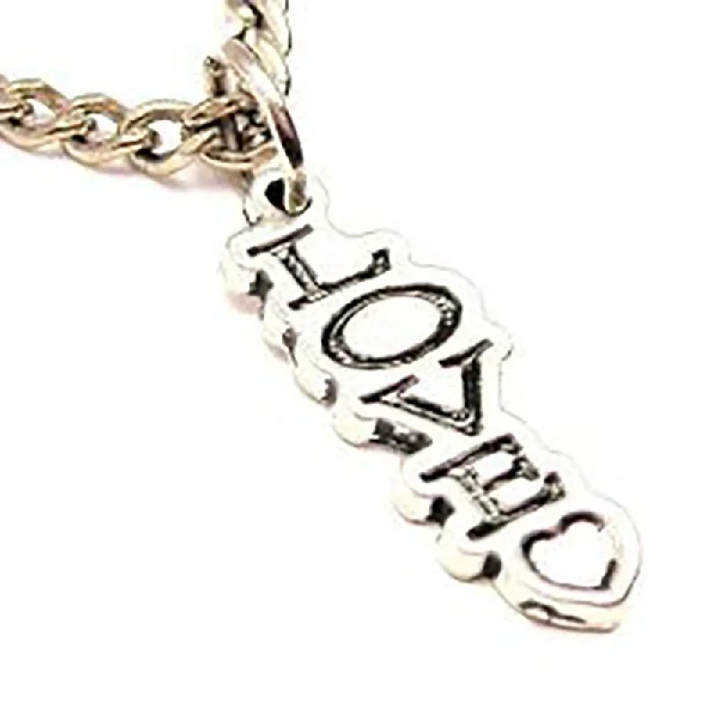 women's necklaces fashion-forward -Love With Heart Letters Going Down Single Charm Necklace