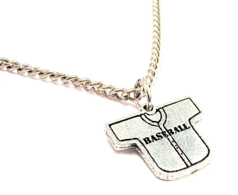 women's necklaces with love pendant -Baseball Jersey Single Charm Necklace