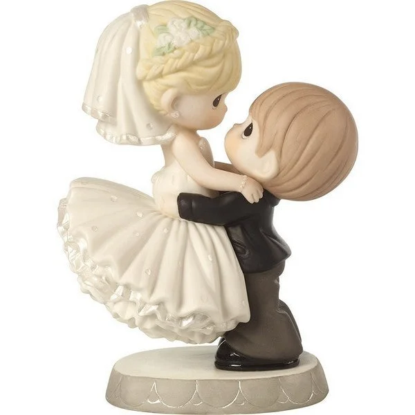 engagement rings with simple solitaire diamond -Precious Moments Best Day Ever Wedding Cake Top Figurine