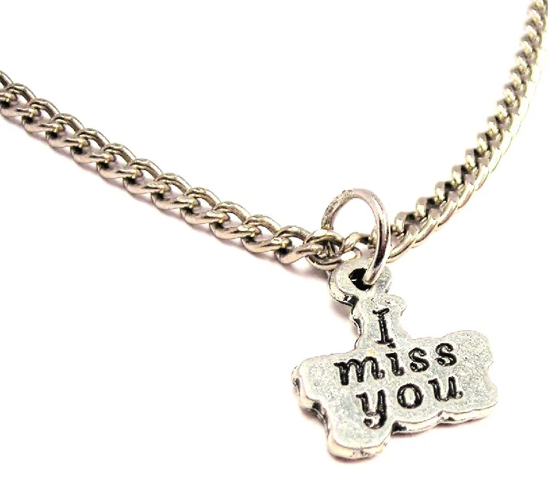 women's necklaces with ruby pendant -I Miss You Single Charm Necklace