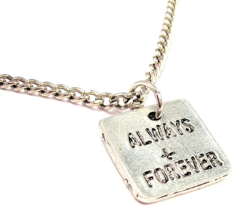 women's necklaces with gold chain -Always And Forever Single Charm Necklace