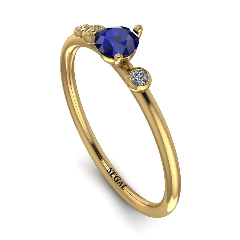 women's rings custom-made -Minimalist Thin Sapphire Ring - Brielle No. 13