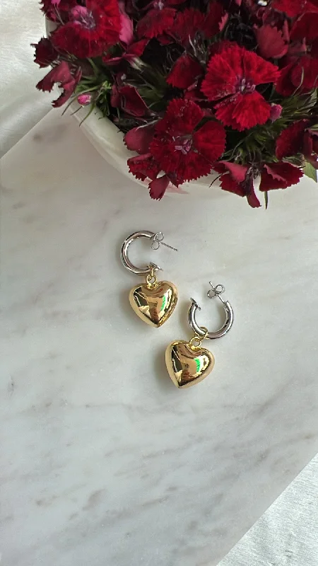 women's earrings for evening parties -Sybil heart drop earrings