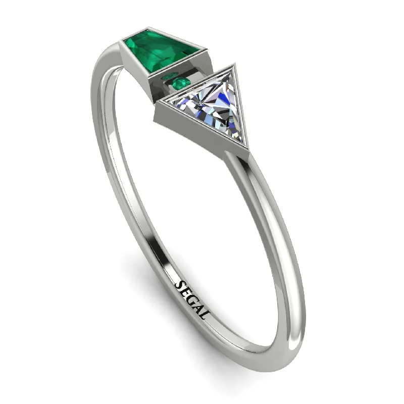 women's rings simple elegance -Geometrical Arrow Emerald Ring - Gracie No. 18