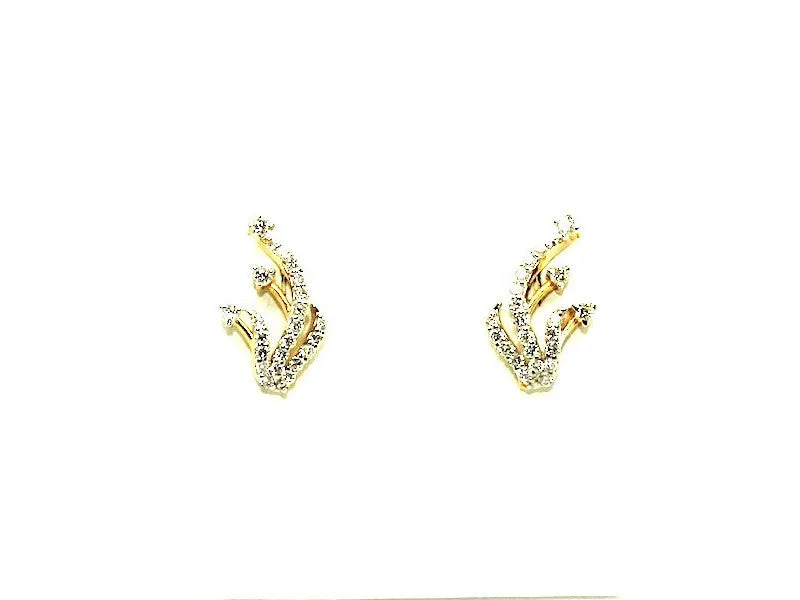 women's earrings with oversized design -Diamond Asymmetrical Earring Ad No.0162