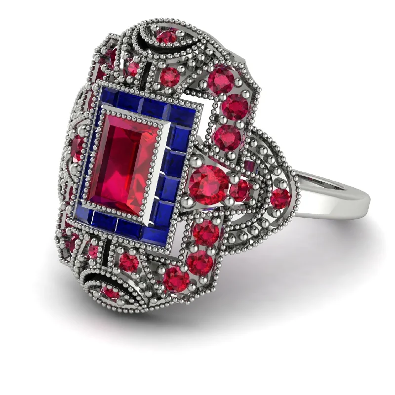 women's rings luxury -Victorian Gold Ring With Ruby - Janice No. 72