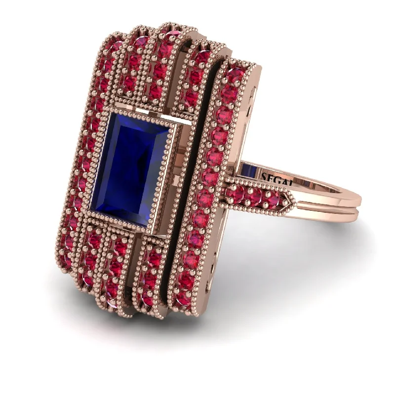 women's rings with opal gemstone -Unmatched Style Gold Baguette Sapphire Ring - Jean No. 59