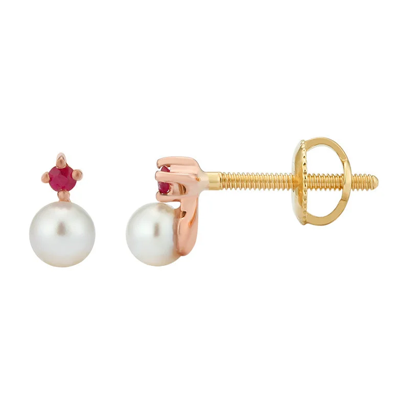 women's earrings long drop -Pearl and Gem Earring