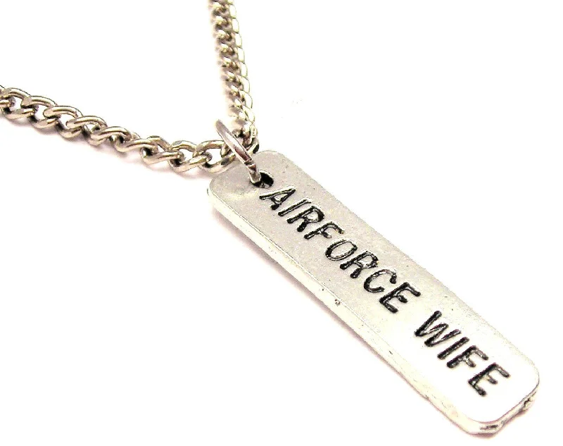 women's necklaces heart-shaped pendant -Air Force Wife Single Charm Necklace