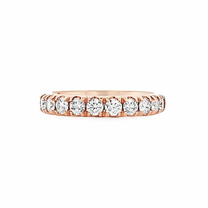 engagement rings with double band -Diamond Wedding/Anniversary Band in Rose Gold by B&C