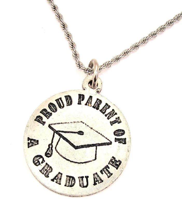 women's necklaces with opal stone -Proud Parent Of A Graduate Single Charm Necklace