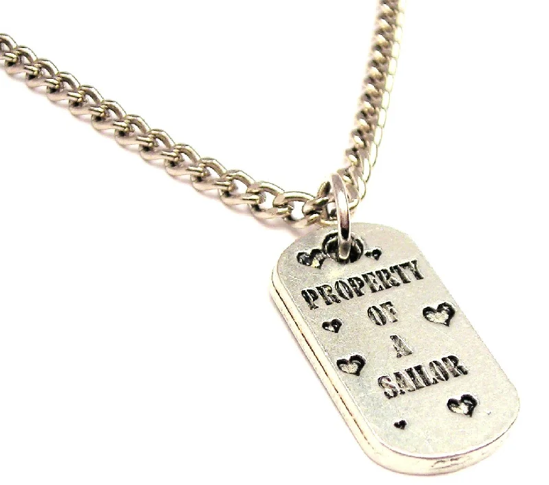 women's necklaces sapphire -Property Of A Sailor Single Charm Necklace