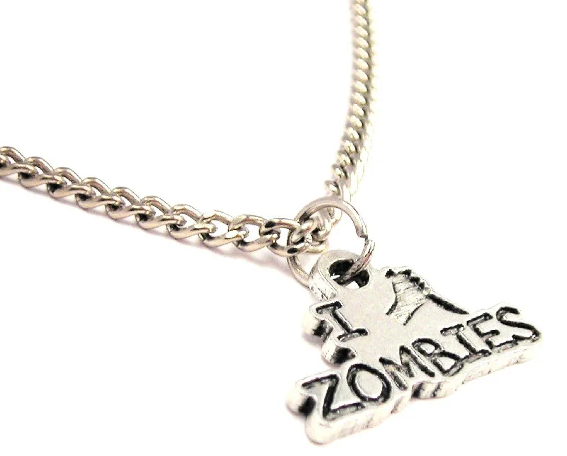 women's necklaces with snake design -I Stab Zombies Single Charm Necklace