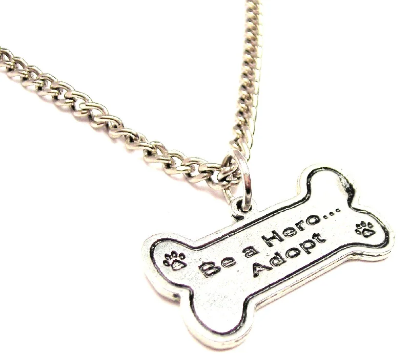 women's necklaces with charm -Be A Hero Adopt Single Charm Necklace