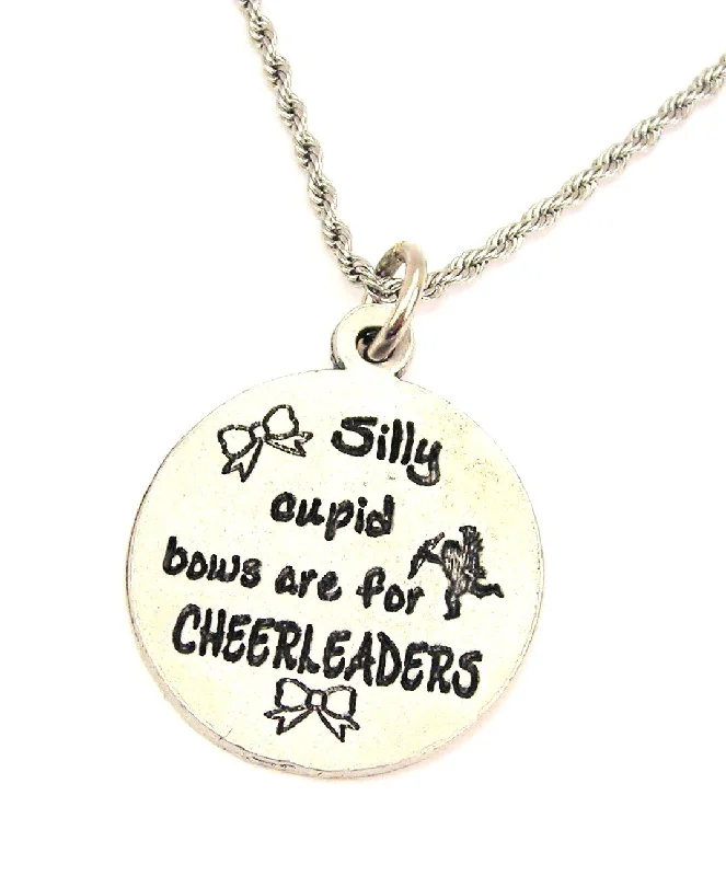 women's necklaces with moonstone -Silly Cupid Bows Are For Cheerleaders Single Charm Necklace