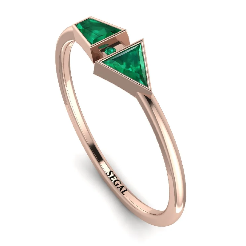 women's rings geometric design -Geometrical Arrow Emerald Ring - Gracie No. 20