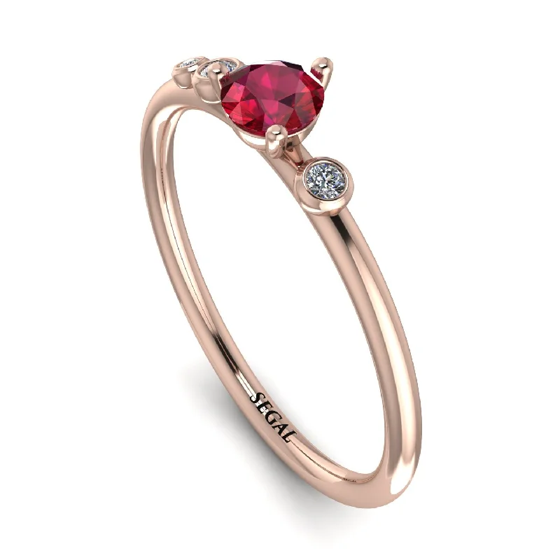 women's rings luxury bridal ring -Minimalist Thin Ruby Ring - Brielle No. 11