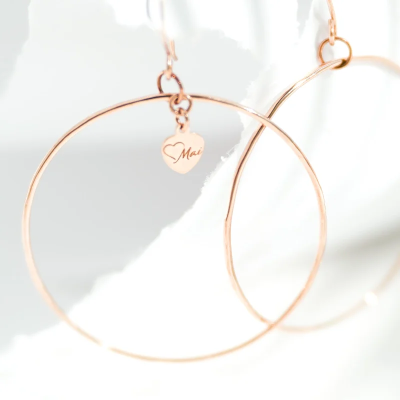 women's earrings with diamonds -Signature Hoop earrings