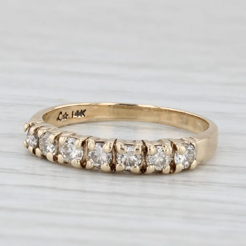 engagement rings with minimalist diamond -0.35ctw Diamond Stackable Wedding Anniversary Ring 14k Yellow Gold Size 6 Band