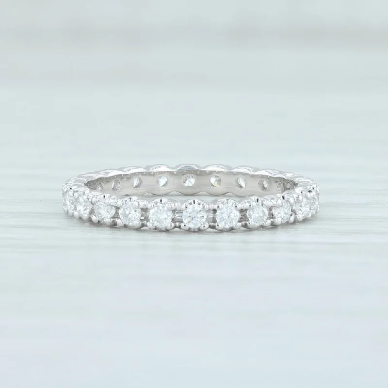 engagement rings for anniversary -New 0.51ctw Diamond Eternity Ring 18k White Gold Size 5.5 Wedding Stackable Band