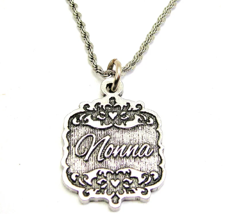 women's necklaces with birthstone -Nonna Victorian Scroll Single Charm Necklace