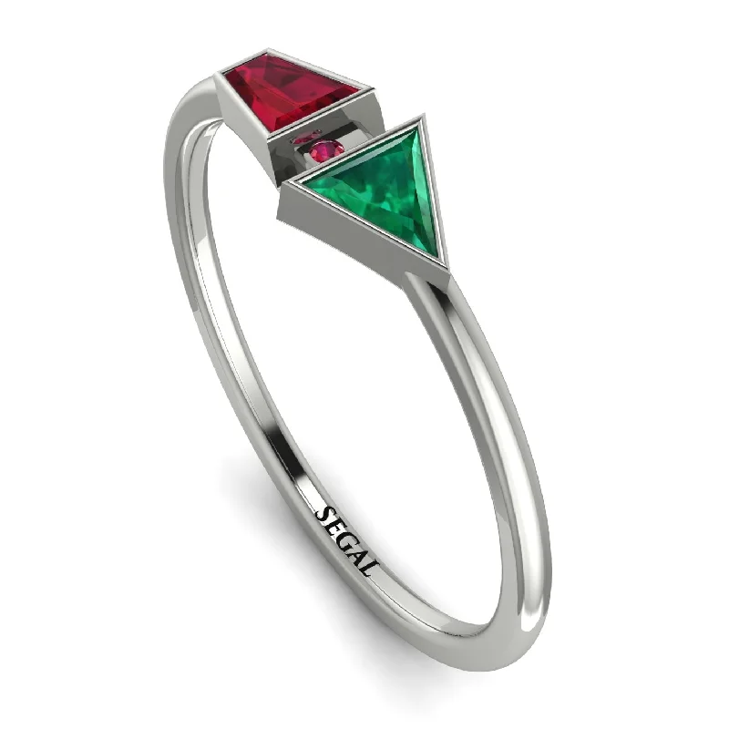 women's rings solitaire -Geometrical Arrow Ruby Ring - Gracie No. 51