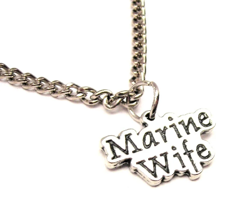 women's necklaces for special occasions -Marine Wife Single Charm Necklace