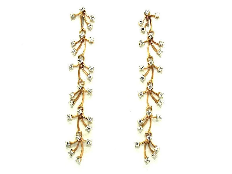 women's earrings chandelier -Diamond Waterfall Earring Ad No.0122