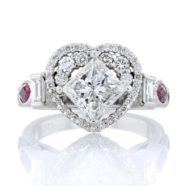 engagement rings with timeless design -Diamond Wedding Set with Heart-Shaped Halo