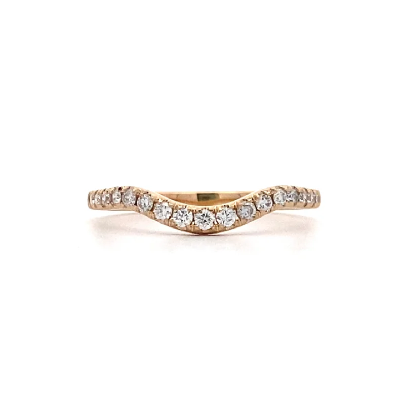 engagement rings solitaire -Curved Diamond Wedding/Anniversary Bank in Yellow Gold by B&C