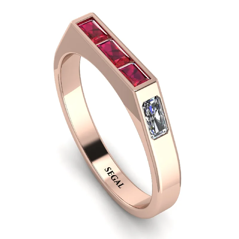 women's rings luxury -Emerald Cut Thin Ruby Signature Ring - Sara No. 11