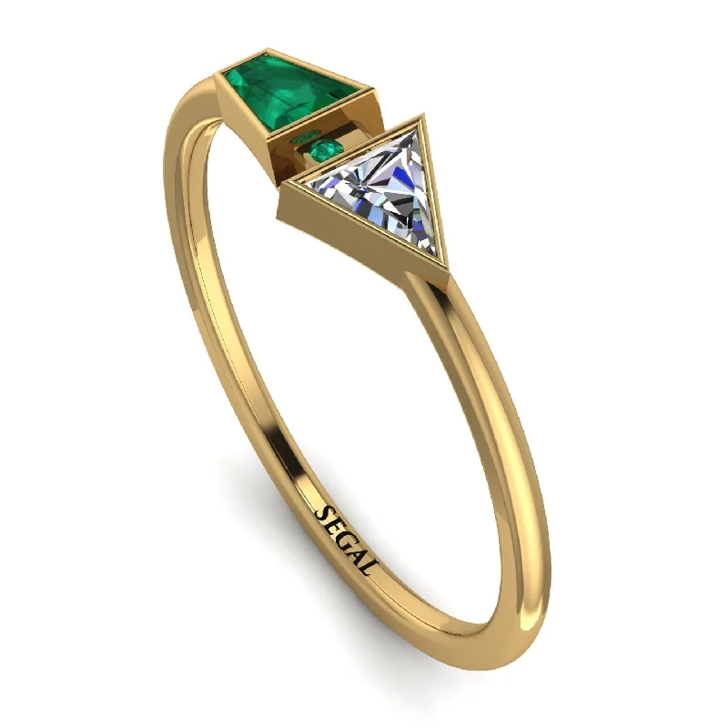 women's rings luxury -Geometrical Arrow Emerald Ring - Gracie No. 16