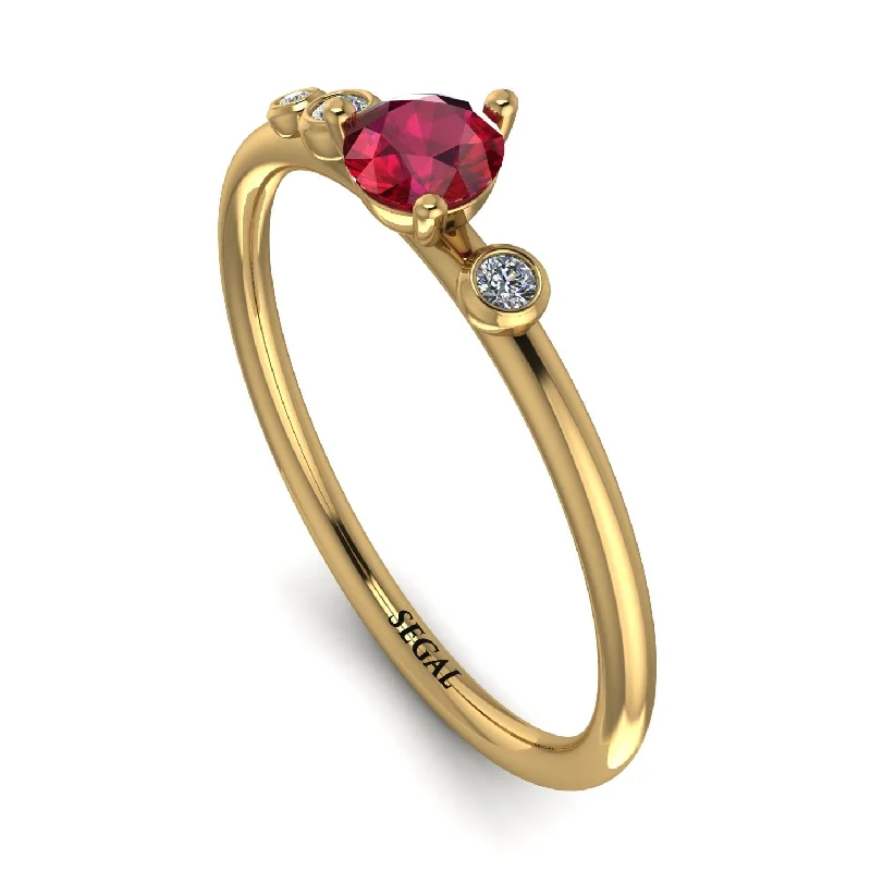 women's rings with nature gemstones -Minimalist Thin Ruby Ring - Brielle No. 10