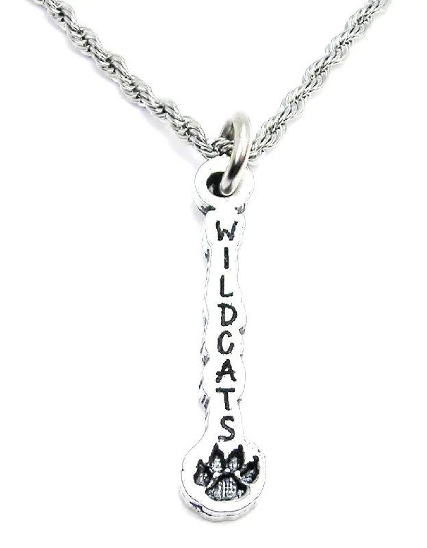 women's necklaces with small pendant -Wildcats With Paw Print Single Charm Necklace