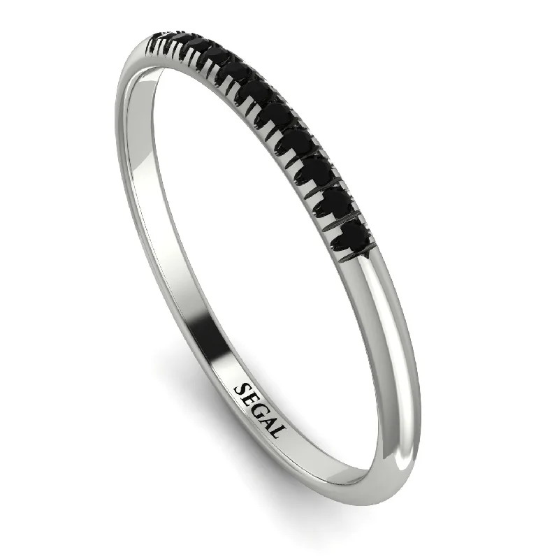 women's rings statement gemstone -Half Eternity Band With Black Diamond - Ayla No. 9