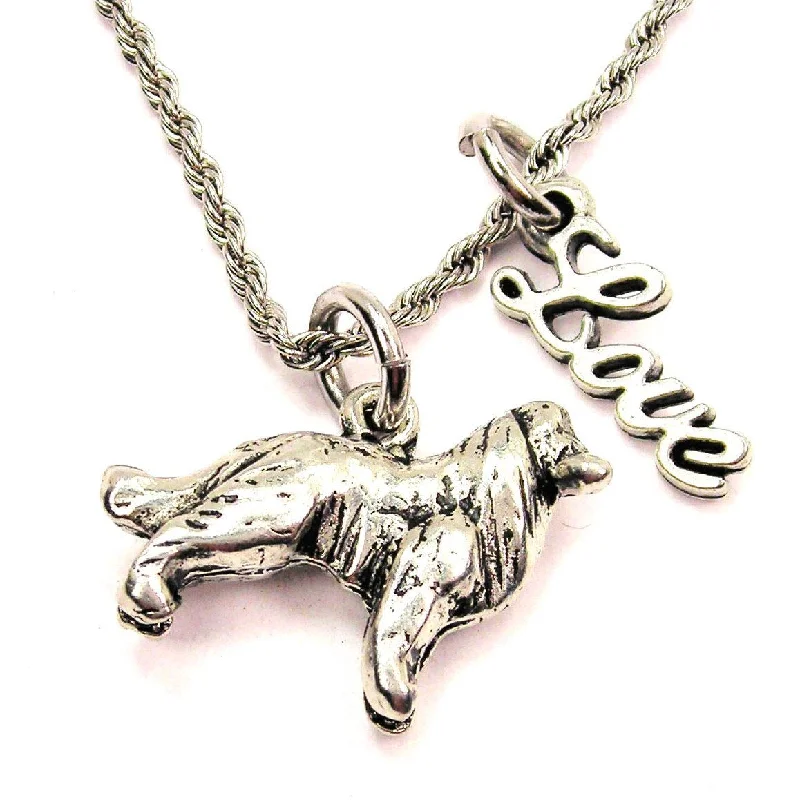 women's necklaces with celestial stars -Collie 20" Chain Necklace With Cursive Love Accent