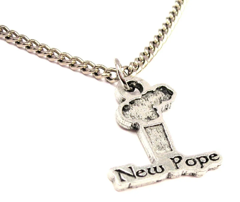 women's necklaces with bold statement -New Pope Smoke Stack Single Charm Necklace