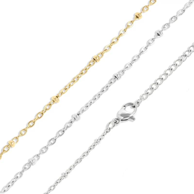 women's necklaces with angel wings -18K Gold PVD Stainless Steel Satellite Chain Necklace / CHN9960