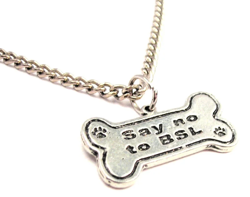 women's necklaces gold -Say No To BSL Single Charm Necklace