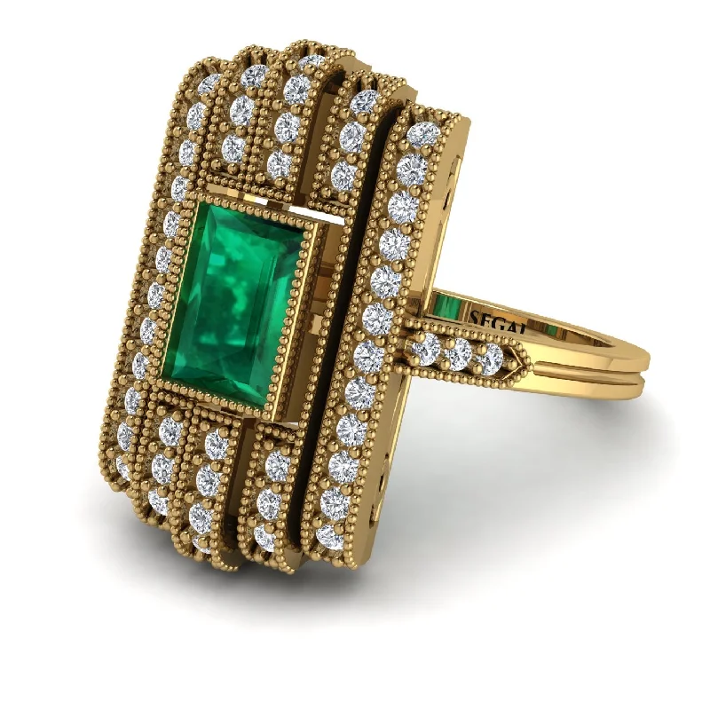 women's rings for everyday wear -Unmatched Style Gold Baguette Emerald Ring - Jean No. 4